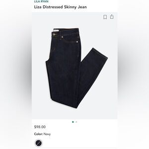 Lila Ryan Freida Skinny Jean Navy Size 31
